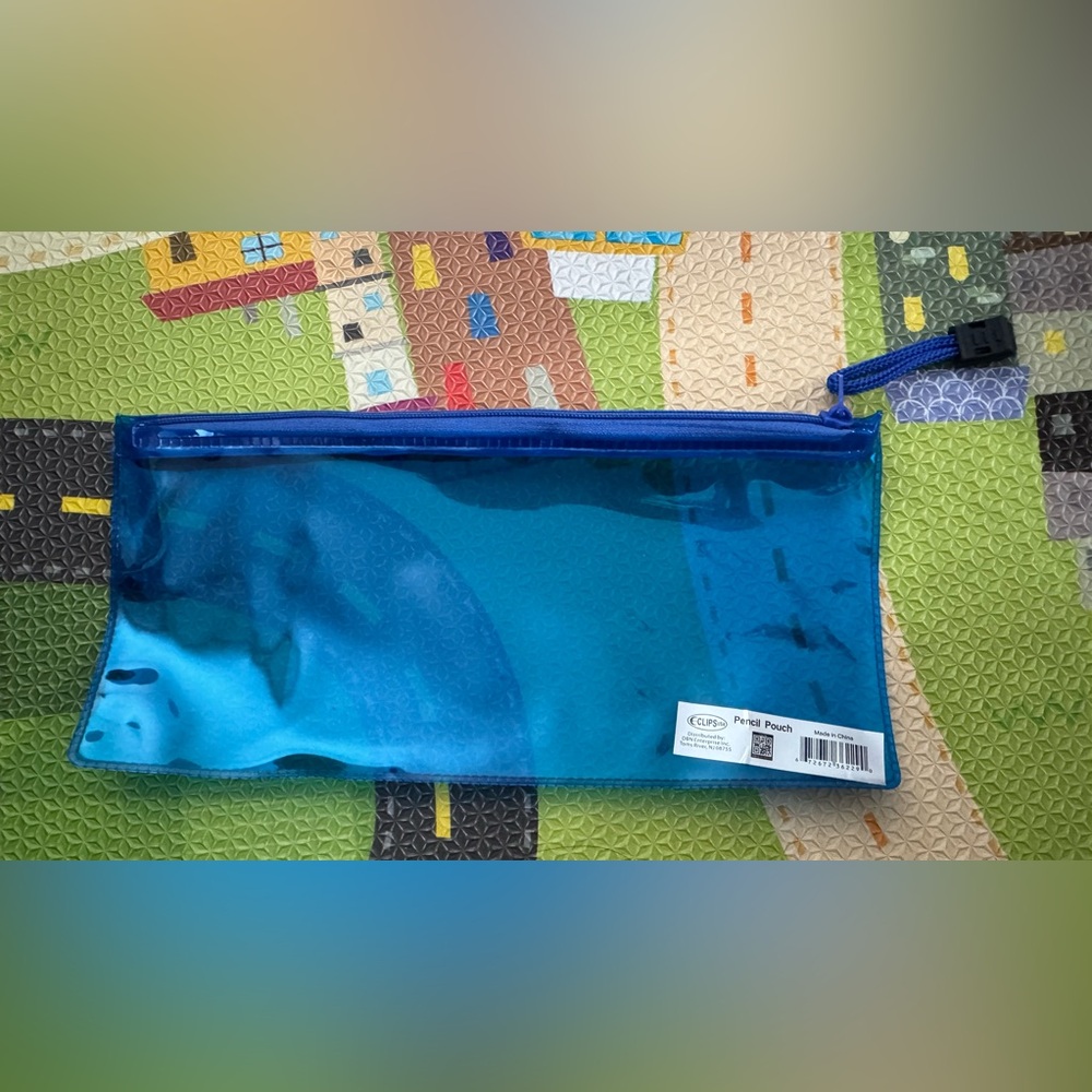 Blue Transparent Pencil Pouch